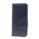 Premium PU Leather with Front Slot Card Wallet Case for Samsung Galaxy S9 Plus - Navy Blue